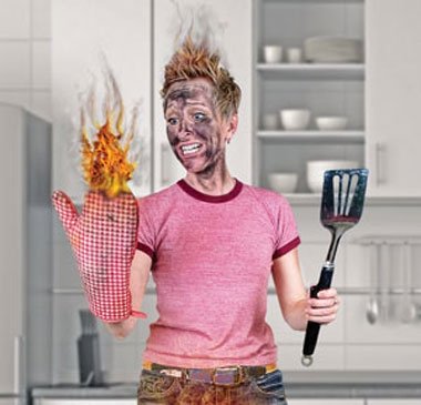 Keuken met brandrisico's